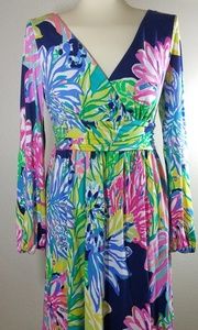 Lilly Pulitzer dress floral mid dress long sleeve